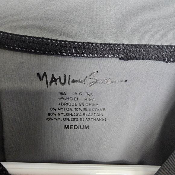 Maui and Sons Rash Guard Gray Short Sleeve Swimwear Swim Top Men M UPF 50+ - Picture 5 of 7